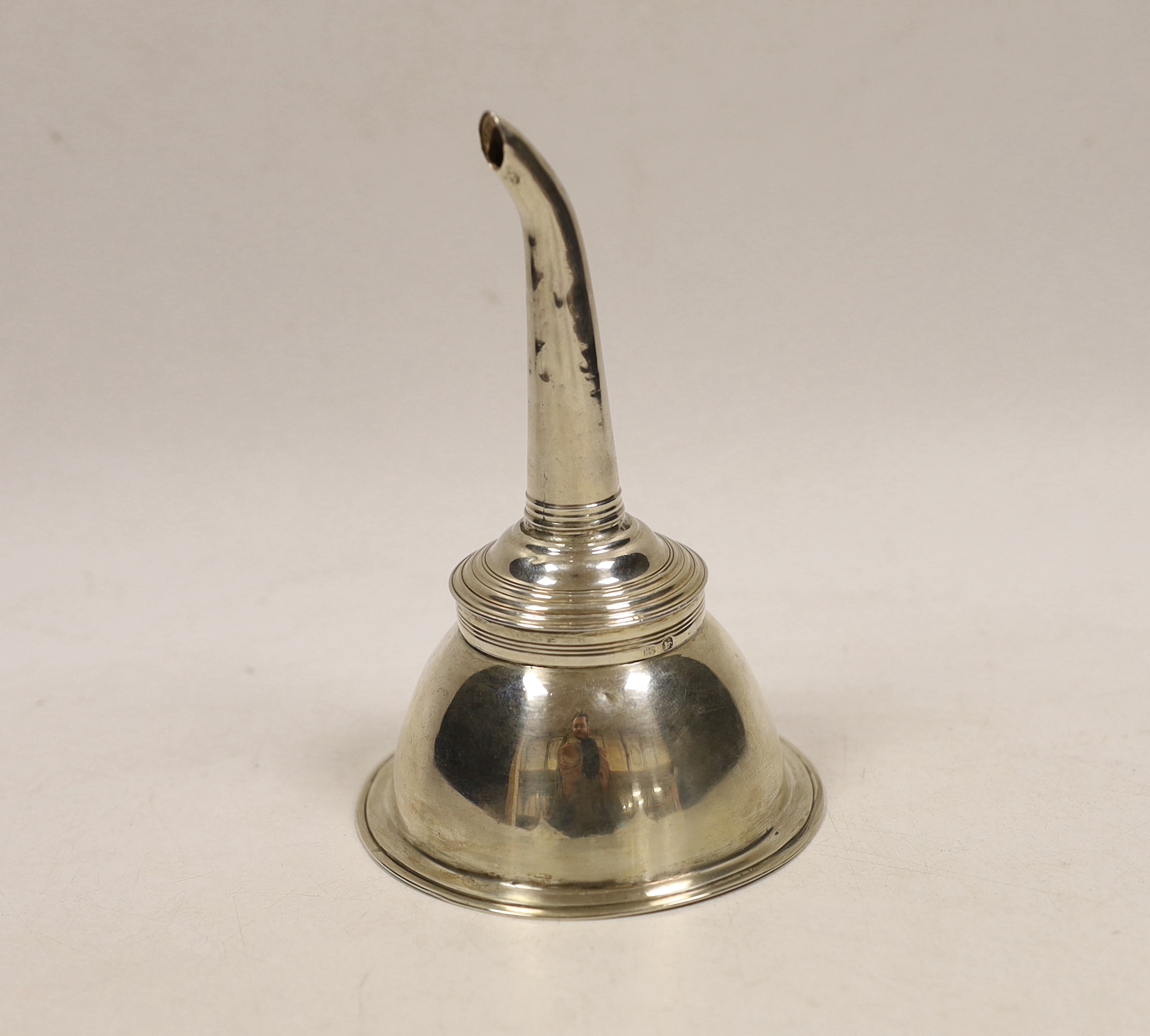 A George III silver wine funnel, by Peter, Ann & William Bateman, London, 1803, lacking muslin ring, 13.7cm.